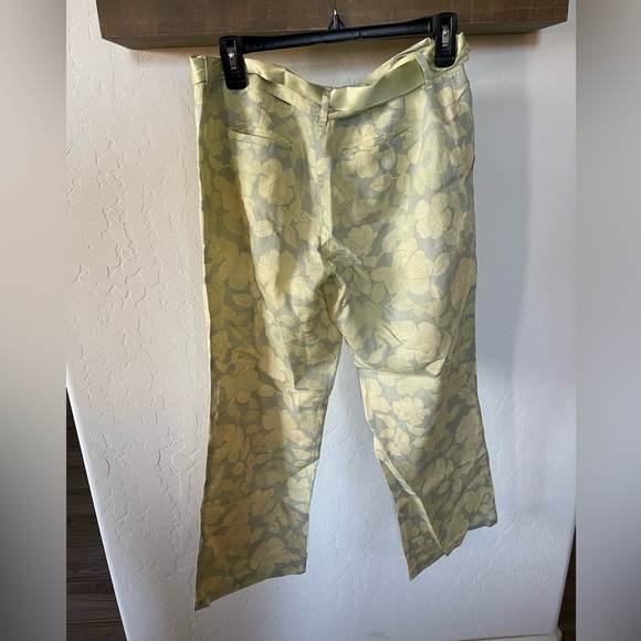 Sigrid Olsen|So be it, Tan Floral Linen Wide leg pants, lagenlook style••• - Picture 6 of 16